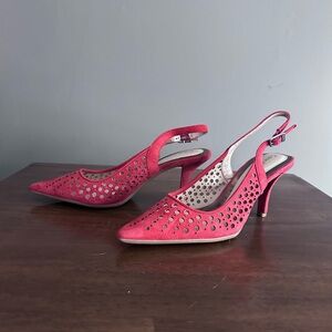 Calvin Klein Slingback Damaris Pumps Size 7 Coral Orange Red Slingback Heels